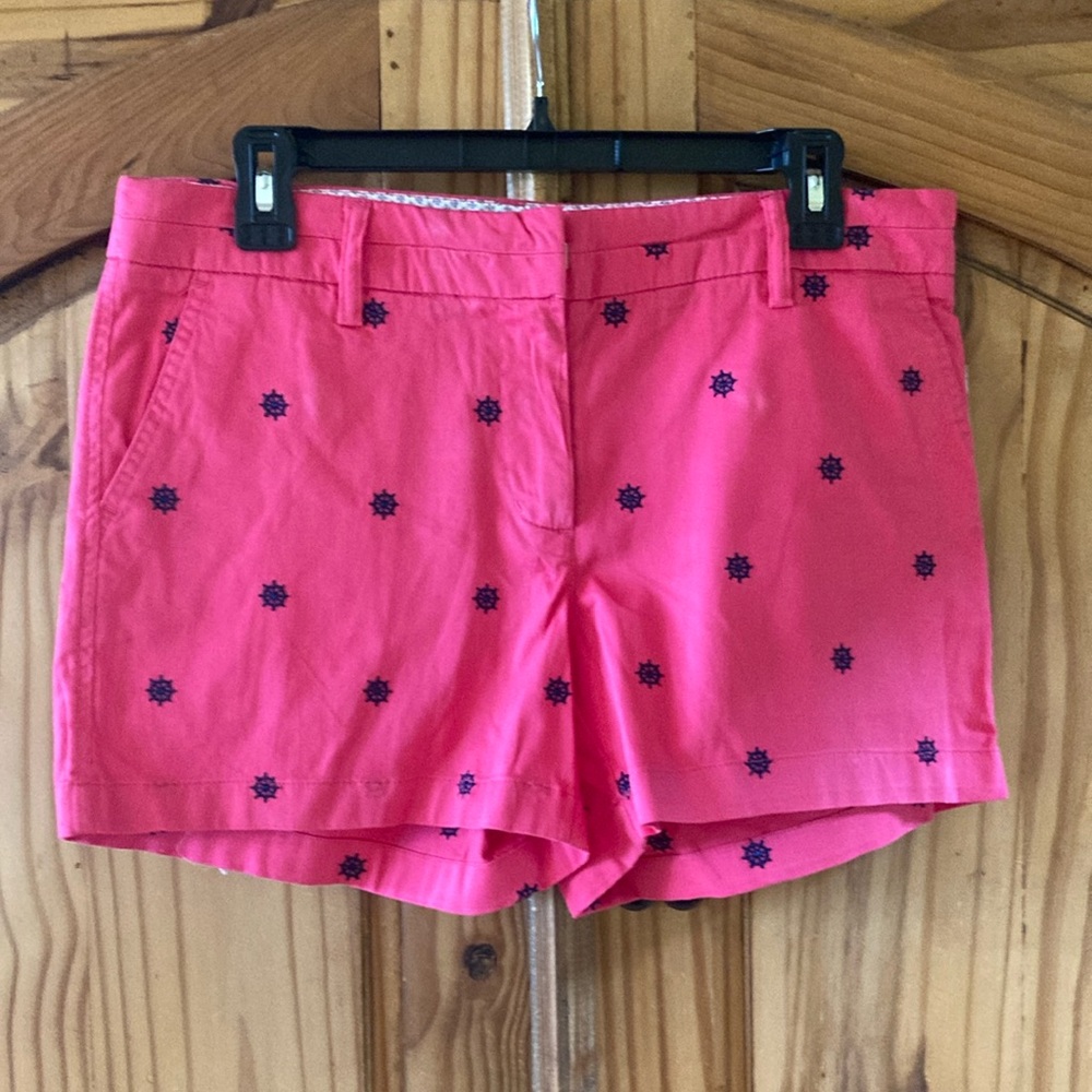 British Khaki Women's Pink Embroidered Shorts